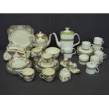 CROWN DUCAL Orange Tree tea and breakfastware, 23 pieces including a teapot along with a quantity of