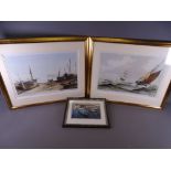 CHARLES BELL limited edition (51/250) and 33/250) prints, a pair - 'Fishing Boats Ashore Conwy'