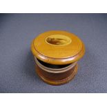 MAUCHLINE WARE - a circular pill box with oval scene to the lid of Criccieth Castle and Marine