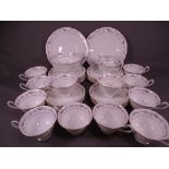 LATE FOLEY SHELLEY FLORAL CHINA WHITE GROUND TEAWARE, a parcel