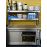 *COMMERCIAL CATERING ITEM - stainless steel hot cupboard with serving shelves, 1.62m H, 1.52m W,