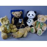 CHAD VALLEY CIRCA 1950 TEDDY BEAR and four Harrods 'Celebration Bears' including '1995 Bear', '