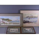 TWO COLOURED ENGRAVINGS, framed, 'Llanrwst Church 1829' and 'Llanrwst Bridge 1829', J P WILLIAMS