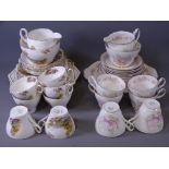 SHELLEY HEATHER 28 PIECE BONE CHINA TEASET along with an Argyle floral decorated 21 piece teaset