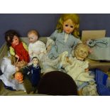 PUPPET DOLL and a parcel of mixed construction dolls including an Armand Marseilles, all in original