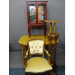 REPRODUCTION FURNITURE PARCEL to include a Dinette extending dining table with formica top, 71cms H,