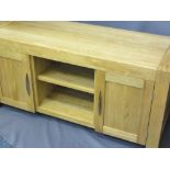 MODERN LIGHT OAK SIDEBOARD, 64cms H, 137cms L, 52cms D