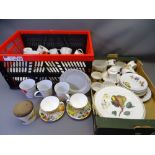 ROYAL WORCESTER EVESHAM and other fruit decorated tableware with modern gilt decorated tea and