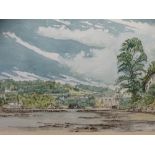 INITIALLED 'A R K' watercolour - '1969 depiction of the Menai Straits', 37 x 50cms