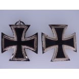 TWO WORLD WAR II GERMAN THIRD REICH IRON CROSSES including a First Class three part with magnetic