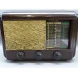 PHILCO VINTAGE BROWN BAKELITE RADIO, 27cms H, A535