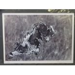 SIR KYFFIN WILLIAMS RA unframed but mounted artist's proof - working sheep dog, fully signed in