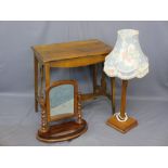 VICTORIAN & LATER FURNITURE, three items including a mahogany swing toilet mirror with barley