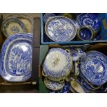 ASIATIC PHEASANT, WILLOW PATTERN, SPODE ITALIAN and other decorative blue and white ware, a good