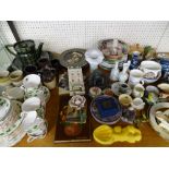 MIXED TEAWARE, DECORATIVE PLATES and ornamental pottery and porcelain ETC including Portmeirion