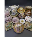 19TH CENTURY & LATER CABINET PORCELAIN a mixed selection including early Derby, Coalport,