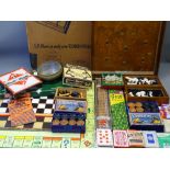 VINTAGE GAMES, a quantity including a Corinthian Bagatelle board in original box, boxwood and