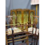 FURNITURE ASSORTMENT to include Art Deco style china cabinet, standard lamp, a pair of splatback