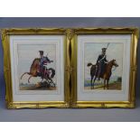 19th CENTURY WATERCOLOUR STUDIES - military figures on horseback, 25.5 x 20.5cms and 26 x 21cms