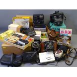 ZEISS IKON BELLOWS & OTHER VINTAGE CAMERAS, boxed Polaroids, associated goods and equipment along