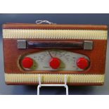 ROBERTS 'JUNIOR' VINTAGE RADIO (J.11361), 15cms H, red case