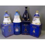 FOUR WADE WHISKEY BELLS & CONTENTS to include 'H M Queen Mother 90th Birthday, 1990', 'H M Queen