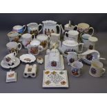 CRESTED CHINA, an assortment of Welsh and other cabinet ware