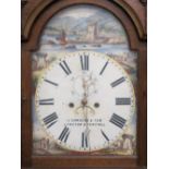 AN EIGHT DAY LONGCASE CLOCK with painted dial, 'J Sanders & Son, Longton and Tunstall' with