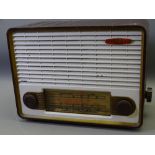 PYE, CAMBRIDGE, ENGLAND VINTAGE RADIO, 23cms H, p78, 1950'S Brown Bakelite