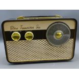 ULTRA TRANSISTOR SIX VINTAGE RADIO, 19.5cms H, T25DA, 1940 Brown Bakelite