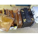 GOOD ARRAY OF ATTACHE & OTHER CASES including vintage leather, an aluminium type