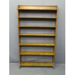 VINTAGE OAK OPEN BOOKSHELF with peg locked shelf ends, 172cms H, 105cms max W, 27cms max D