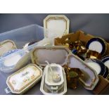 VICTORIAN COPPER LUSTRE, LIMOGES COBALT PLATES, Art Deco part dinner service and other decorative