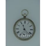 VICTORIAN LADY'S OPEN FACE POCKET WATCH, Birmingham 1884, maker Fritz Petit Pierre, key wind