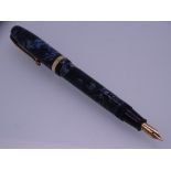 CONWAY STEWART - Vintage (1950s) Blue Marble Conway Stewart No. 84 fountain pen with gold trim and