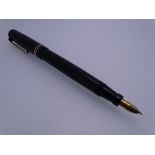 SWAN MABIE TODD - Vintage (1930s) Black Swan Mabie Todd 0160 Leverless fountain pen with gold trim