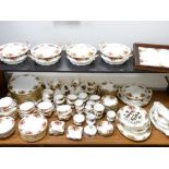 ROYAL ALBERT OLD COUNTRY ROSES TEA & DINNERWARE, approximately 140 pieces including four covered