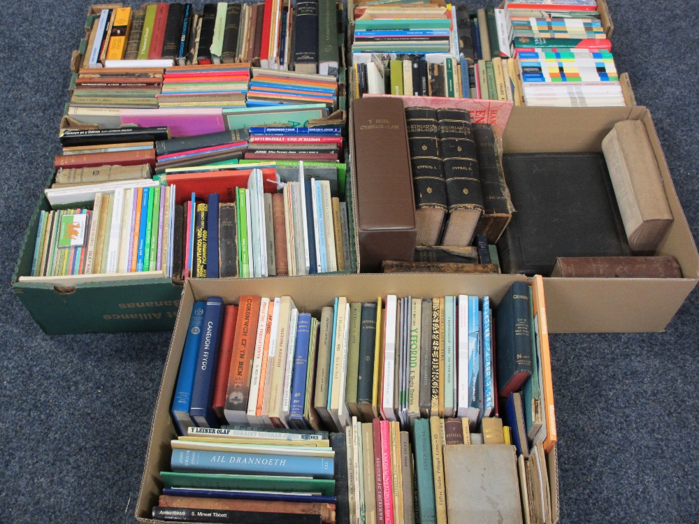 VINTAGE & LATER, MAINLY WELSH BOOKS including a 1910 Welsh Family Bible