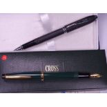 CROSS - Modern Matte Black Cross Townsend ballpoint pen with chrome trim. Some surface wear to the