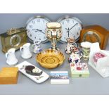 CLOCKS & COLLECTABLES, mixed quantity, including two vintage and two modern kitchen wall clocks,