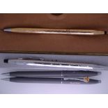 CROSS - 3 Vintage Cross Classic Century Mechanical Pencils: 2 Matte Grey with Chrome Trim - 1 with