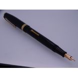 CONWAY STEWART - Vintage (late 1950s) Black Conway Stewart No. 76 with gold trim and 14ct gold