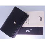 MONTBLANC - Black Montblanc leather key case. In original box with leaflet. Unused