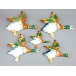 BESWICK POTTERY WALL DUCKS, a set of five, including two numbered 5960, the other 5961, 5962 and