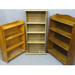 TWO VINTAGE & ONE REPRODUCTION OAK BOOKCASES, 55, 61 and 76cm widths respectively
