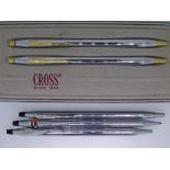 CROSS - Vintage Polished Chrome Cross Classic Century Medallist ballpoint pen and pencil set, both