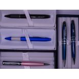 CROSS - Modern Metallic Teal Cross ballpoint pen and pencil set with chrome trim. Also,