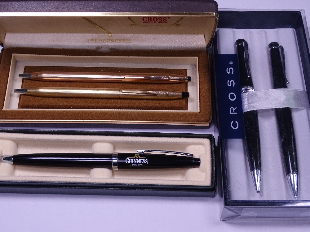 CROSS - 2 Vintage Rolled Gold Cross Century ballpoint pens: 1 10ct rolled gold; 1 14ct rolled