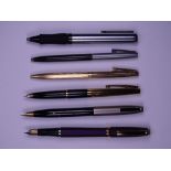 SHEAFFER - 4 various USA-made Sheaffer pens: 1. Vintage (early 1970s) Black Sheaffer Stylist 214G
