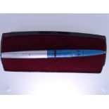 MONTBLANC - Vintage (1970s) Turquoise Montblanc Monte Rosa fountain pen with Brushed Stainless Steel